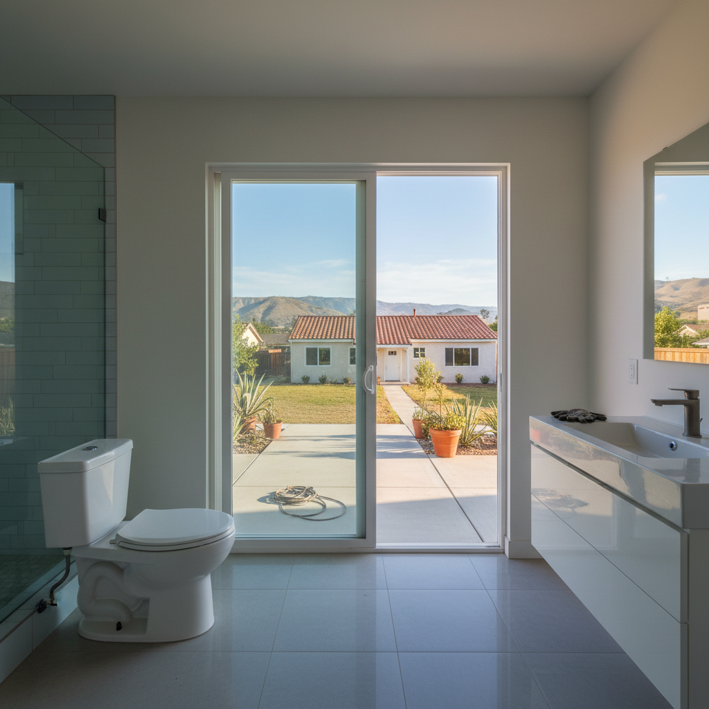 Completed toilet installation work at a residential property in La puente, CA
