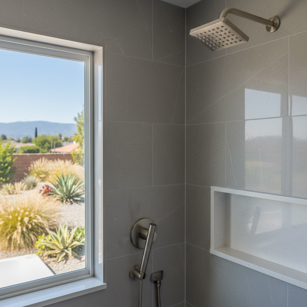 Completed bathroom remodel work at a residential property in Hawthorne, CA