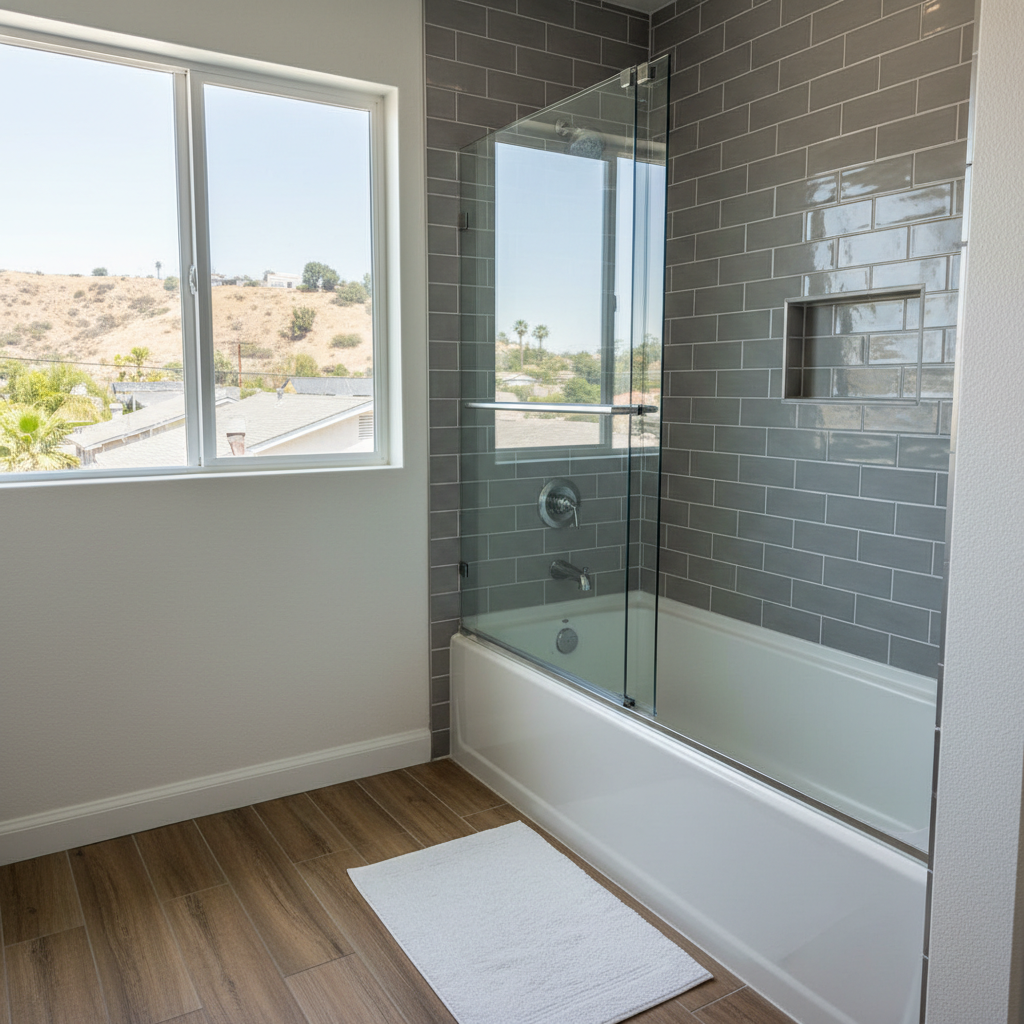 Completed bathtub replacement work at a residential property in Huntington Park, CA