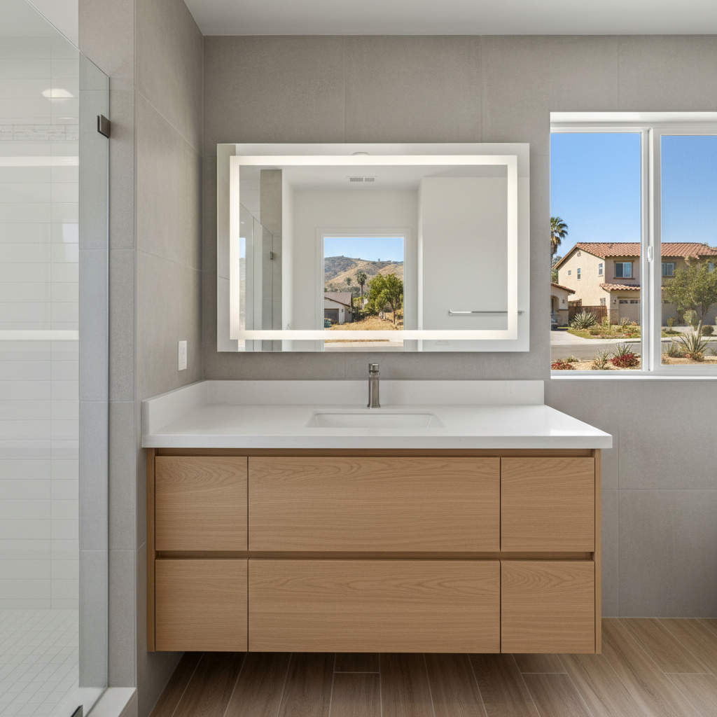 Completed vanity and sink installation work at a residential property in Huntington Park, CA