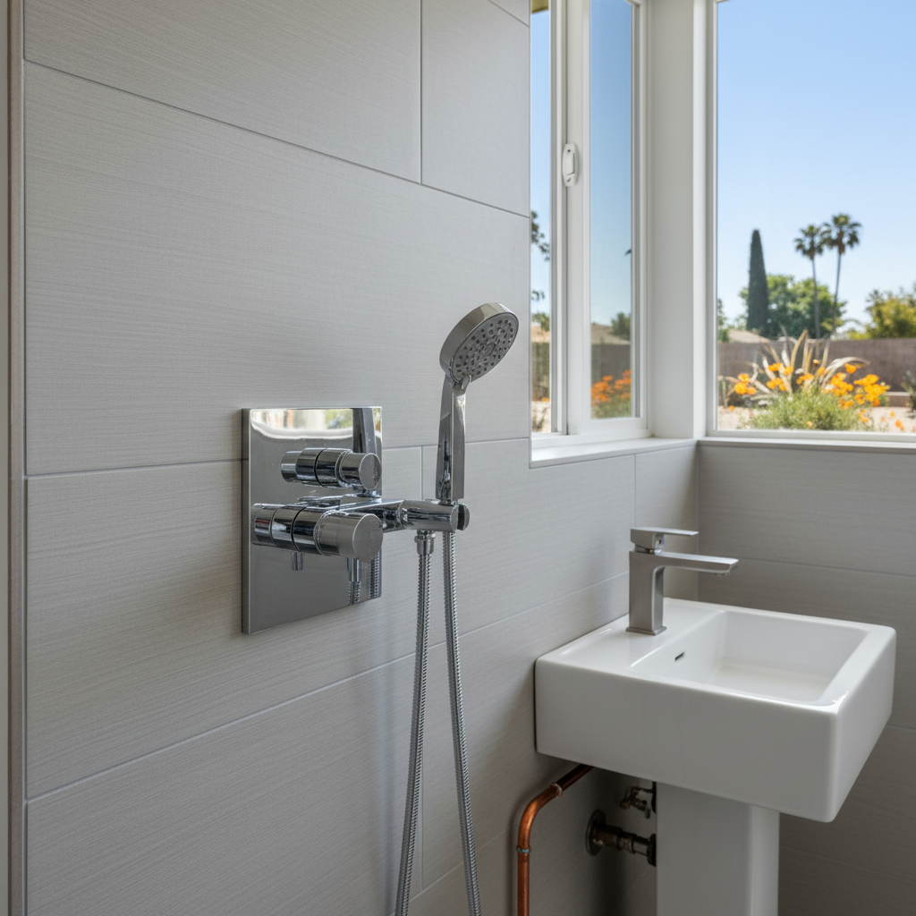 Completed plumbing work work at a residential property in La Mirada, CA