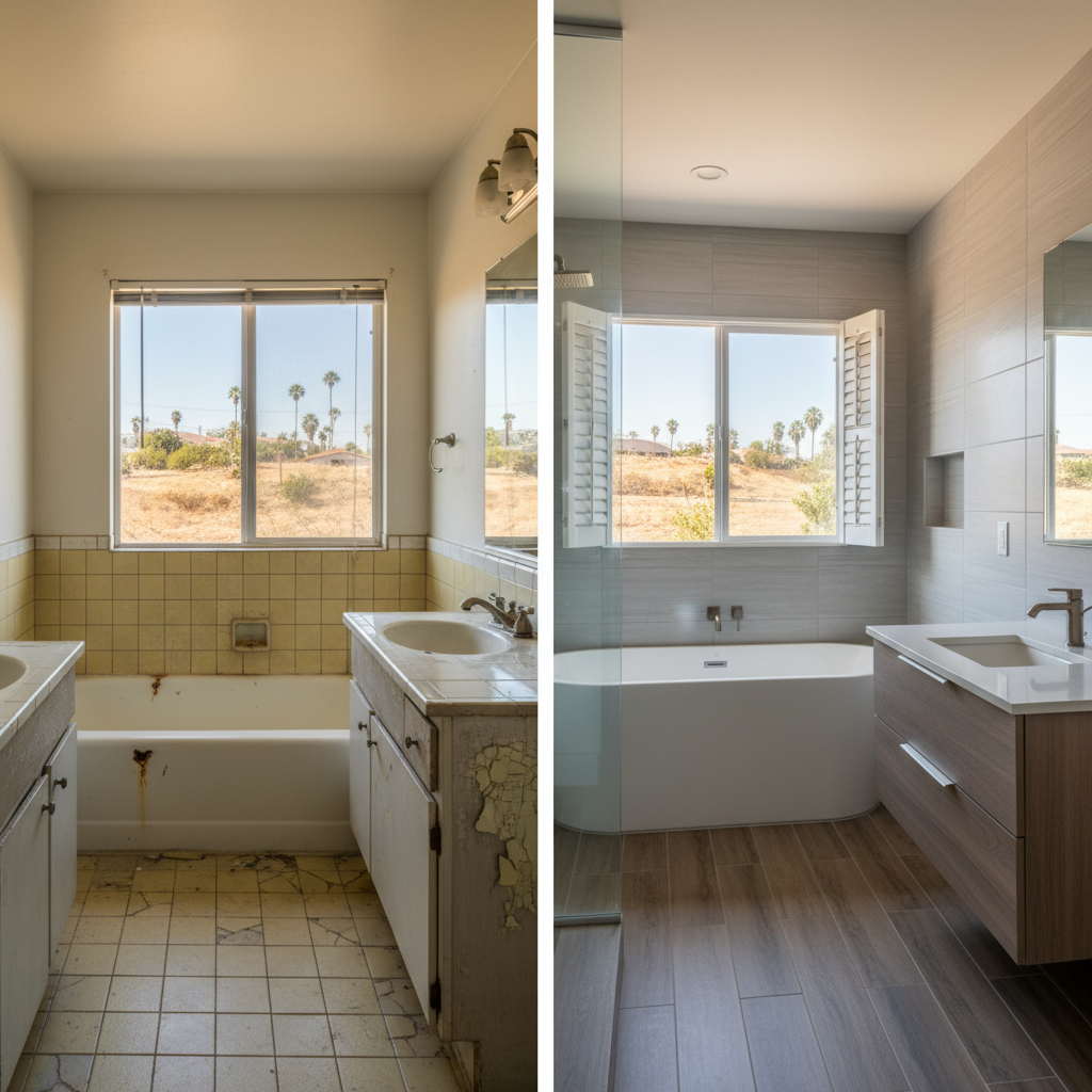 Completed tile and flooring installation work at a residential property in La puente, CA