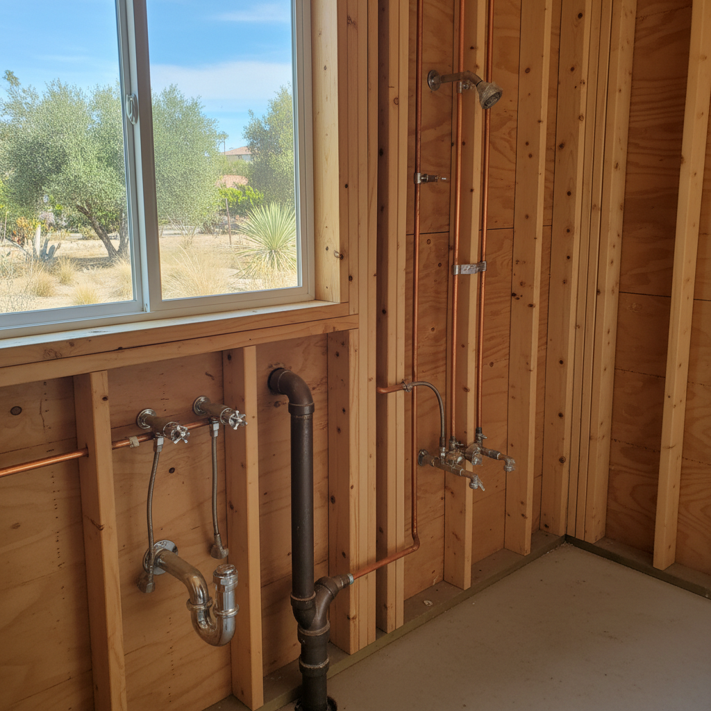 Completed plumbing work work at a residential property in Irvine, CA