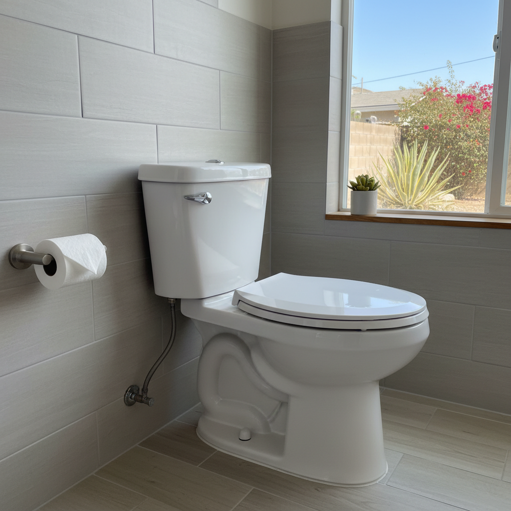 Completed toilet installation work at a residential property in Lakewood, CA