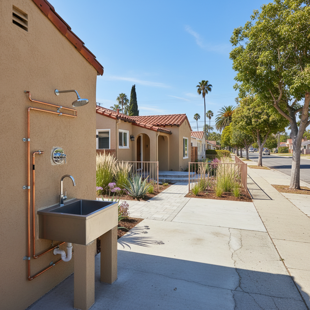 Completed plumbing work work at a residential property in Hawthorne, CA