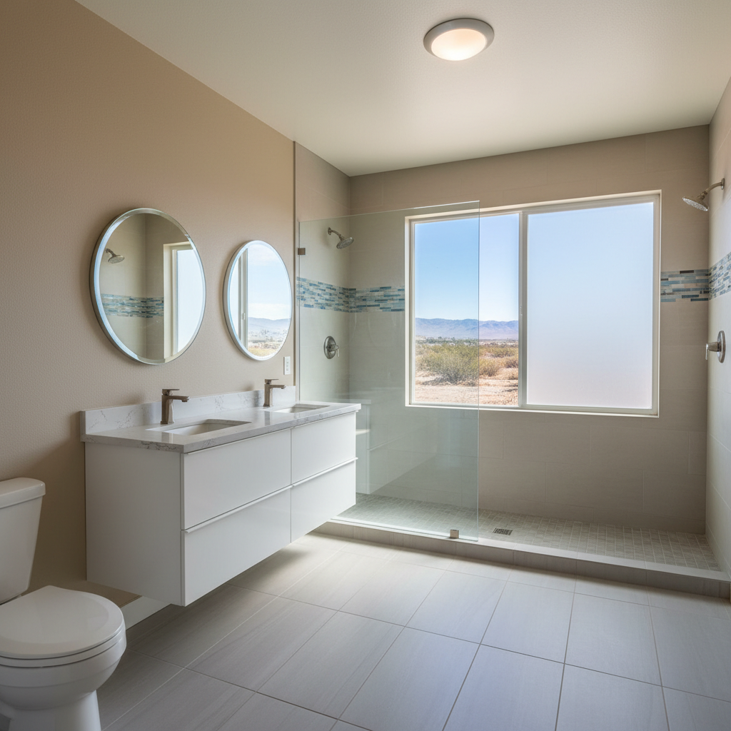 Completed bathroom remodel work at a residential property in Lancaster, CA