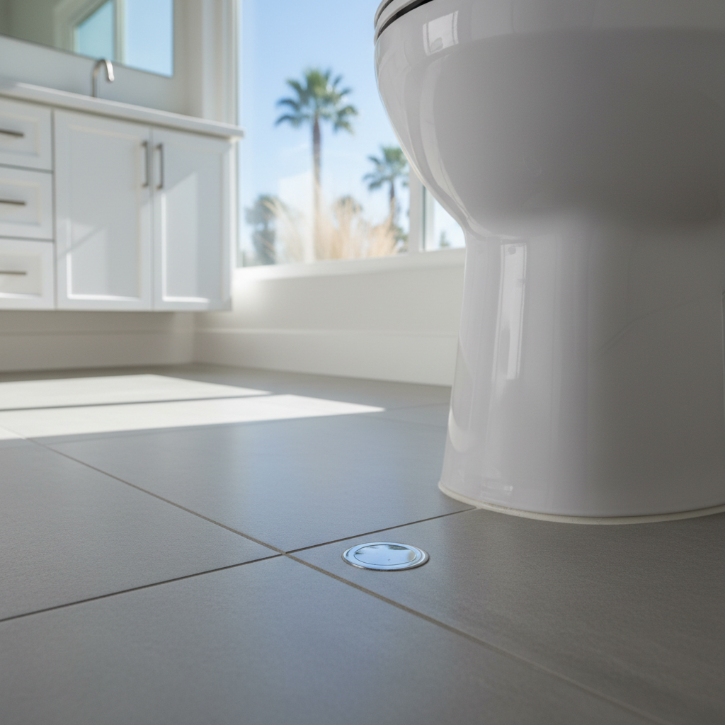 Completed toilet installation work at a residential property in Huntington Beach, CA