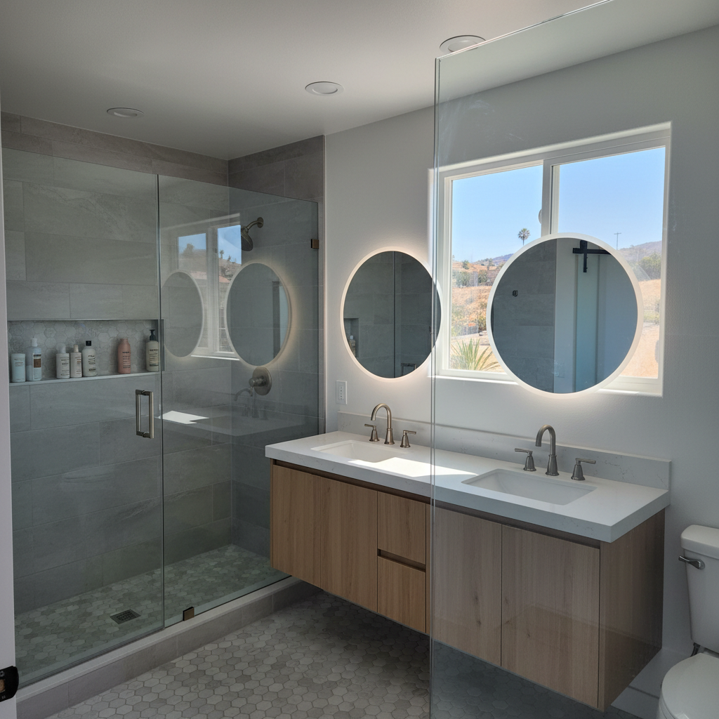 Completed bathroom remodel work at a residential property in Huntington Park, CA