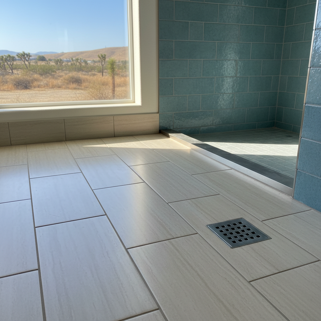 Completed tile and flooring installation work at a residential property in Lancaster, CA