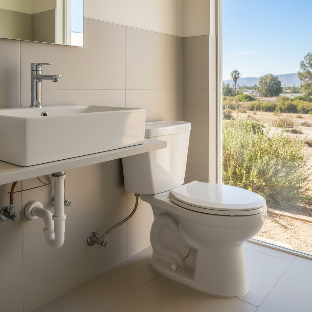 Completed plumbing work work at a residential property in Lawndale, CA