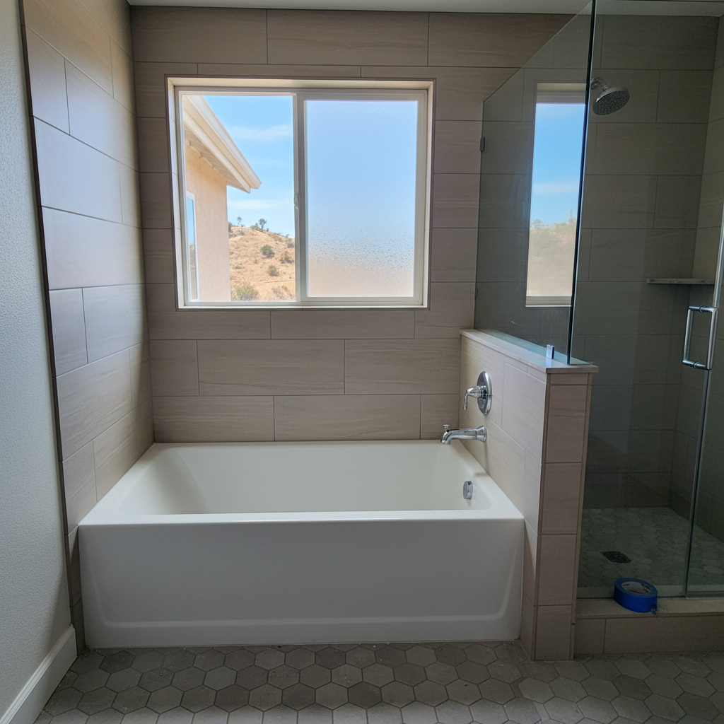 Completed bathtub replacement work at a residential property in La Mirada, CA