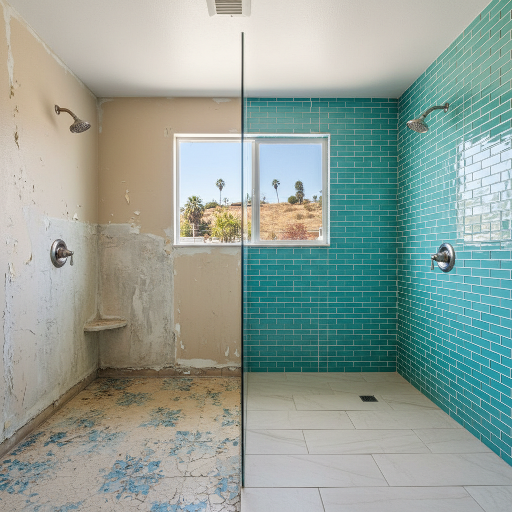 Completed tile and flooring installation work at a residential property in Lawndale, CA