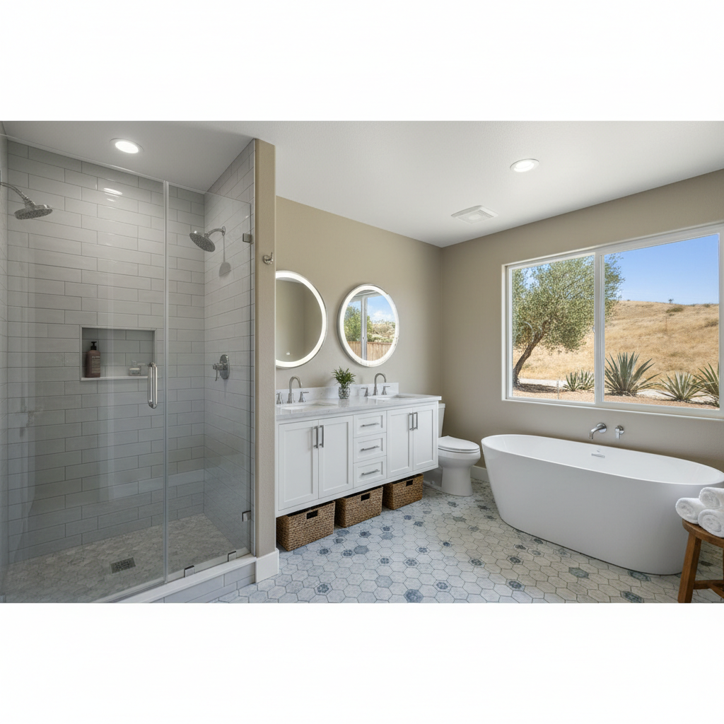 Completed bathroom remodel work at a residential property in Lynwood, CA