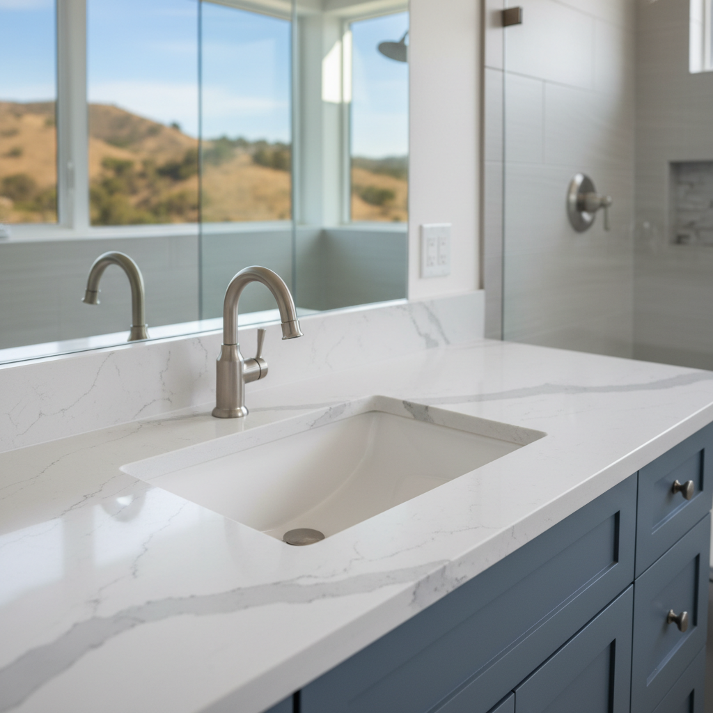 Completed vanity and sink installation work at a residential property in Simi Valley, CA