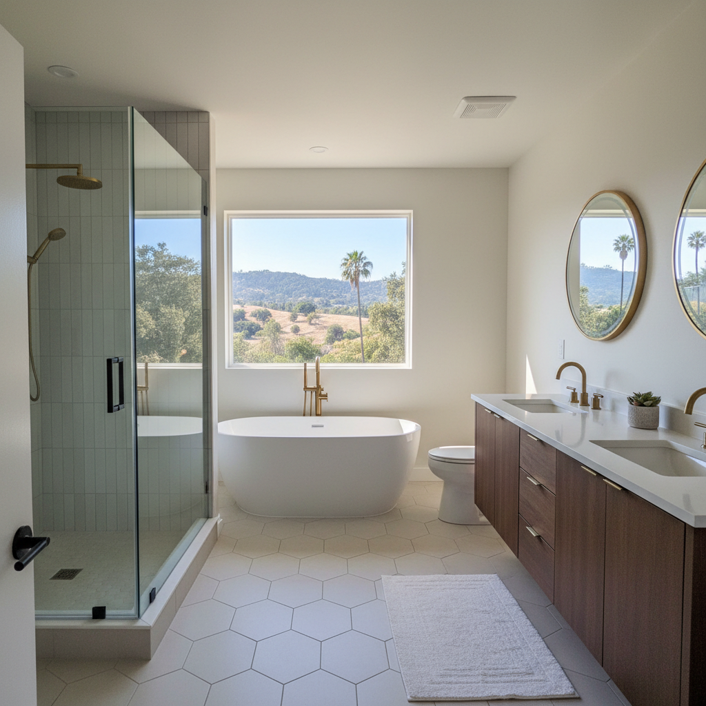 Completed bathroom remodel work at a residential property in Pasadena, CA