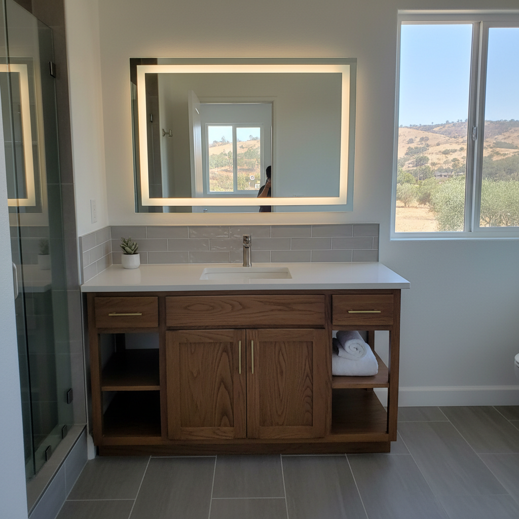 Completed vanity and sink installation work at a residential property in Montebello, CA