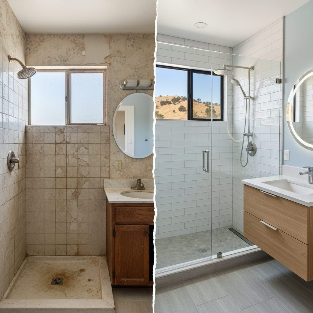 Completed shower replacement work at a residential property in Simi Valley, CA
