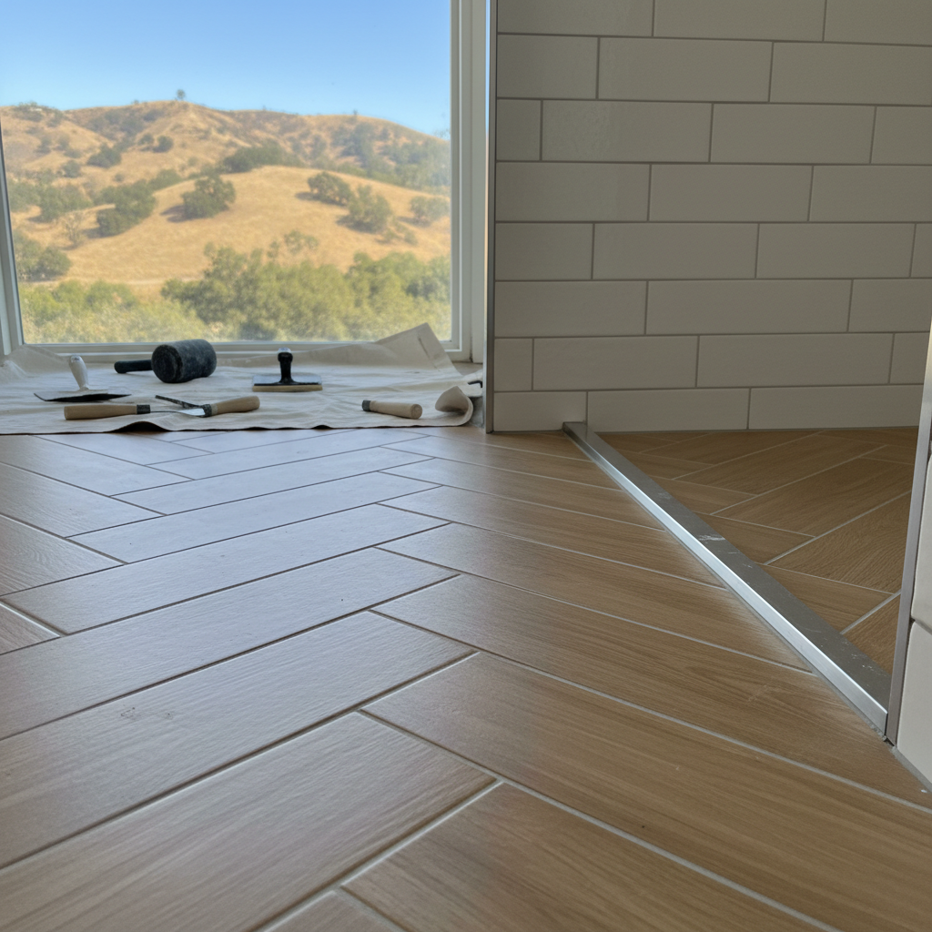 Completed tile and flooring installation work at a residential property in Lynwood, CA