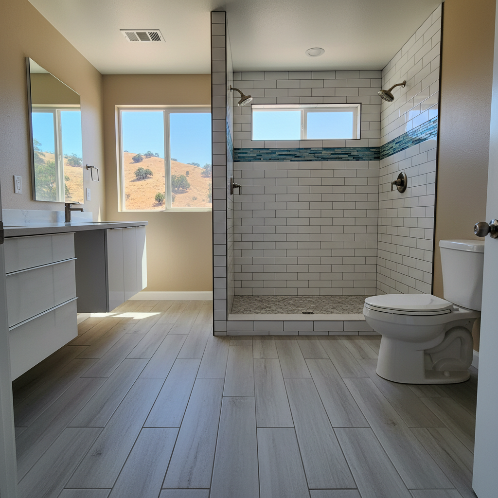 Completed tile and flooring installation work at a residential property in Simi Valley, CA