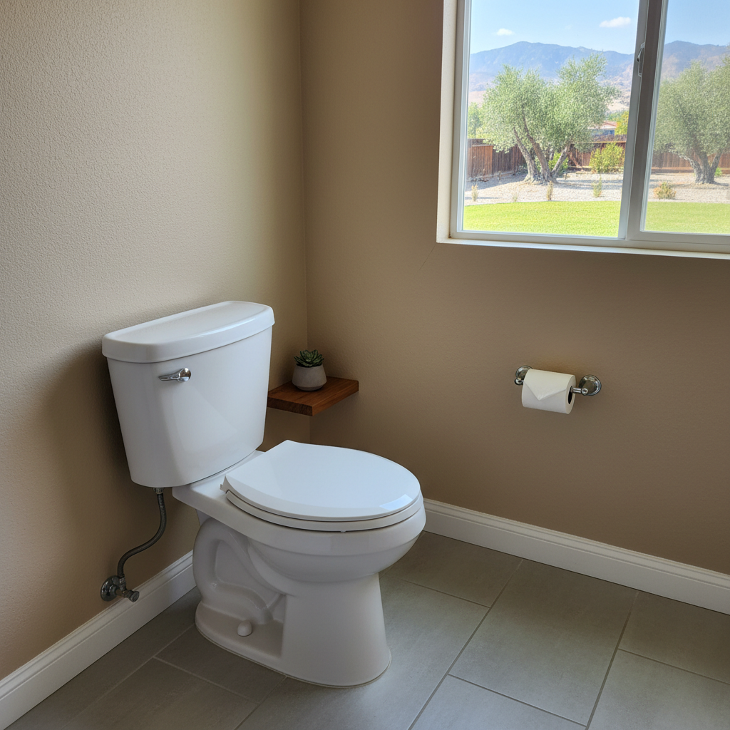 Completed toilet installation work at a residential property in Covina, CA