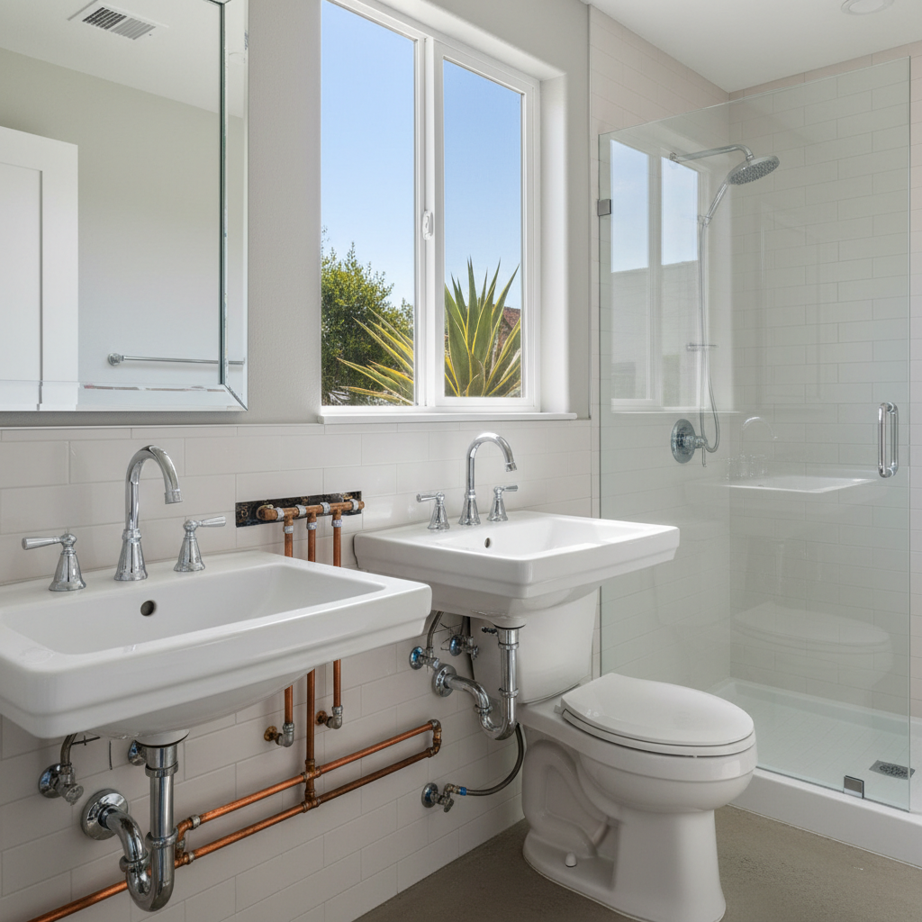 Completed plumbing work work at a residential property in Pasadena, CA
