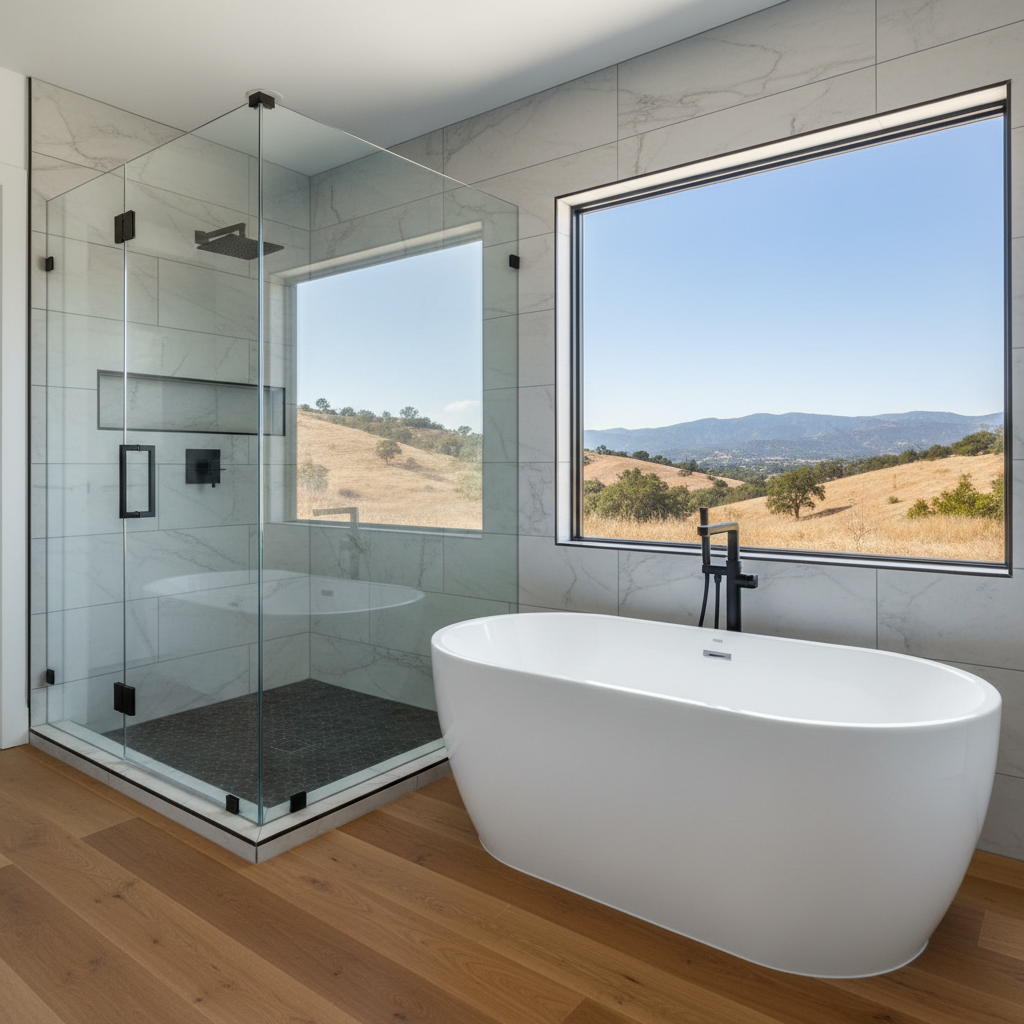 Completed bathtub and shower installation work at a residential property in Thousand Oaks, CA