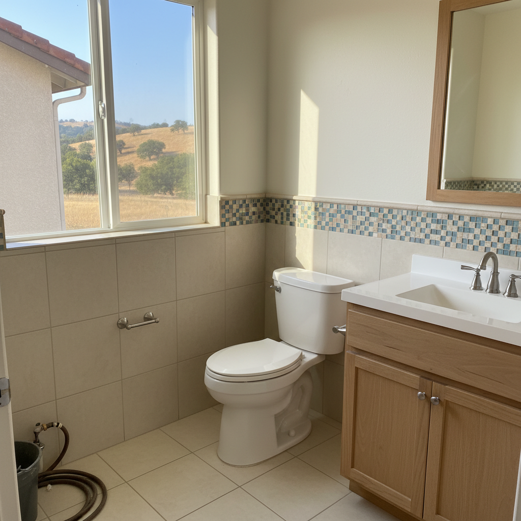 Completed toilet installation work at a residential property in Thousand Oaks, CA
