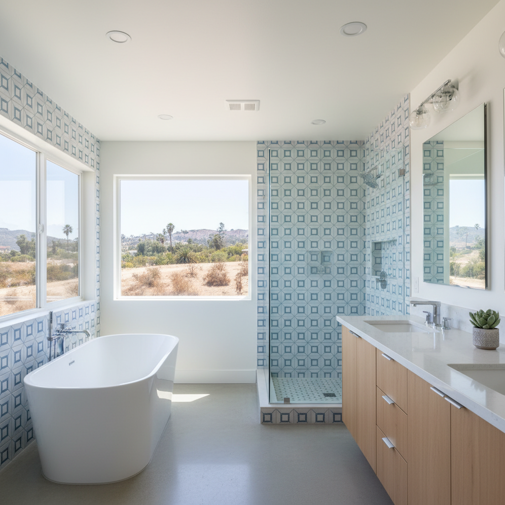 Completed bathroom remodel work at a residential property in West Hollywood, CA