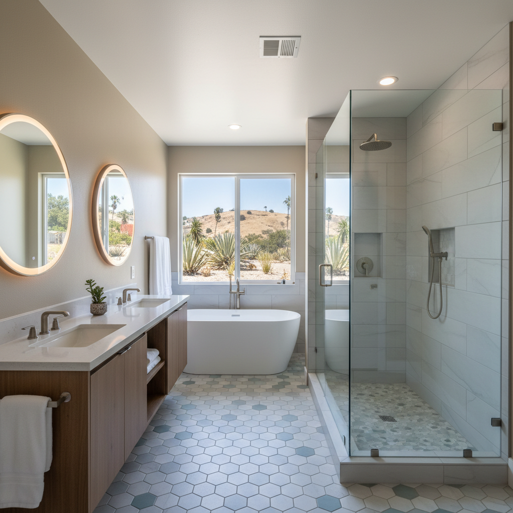 Completed bathroom remodel work at a residential property in Montebello, CA
