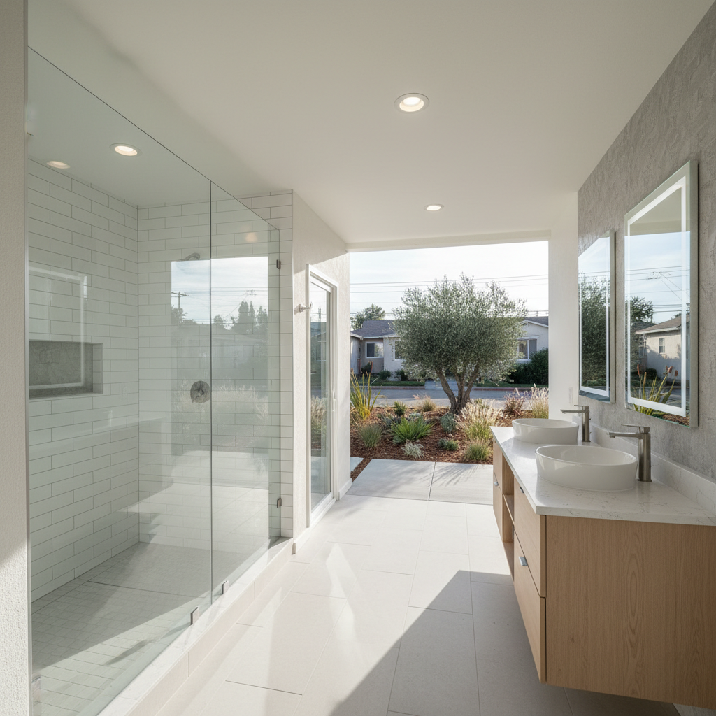 Completed bathroom expansion work at a residential property in Whittier, CA