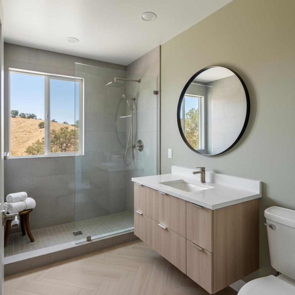 Completed bathroom remodel work at a residential property in Covina, CA