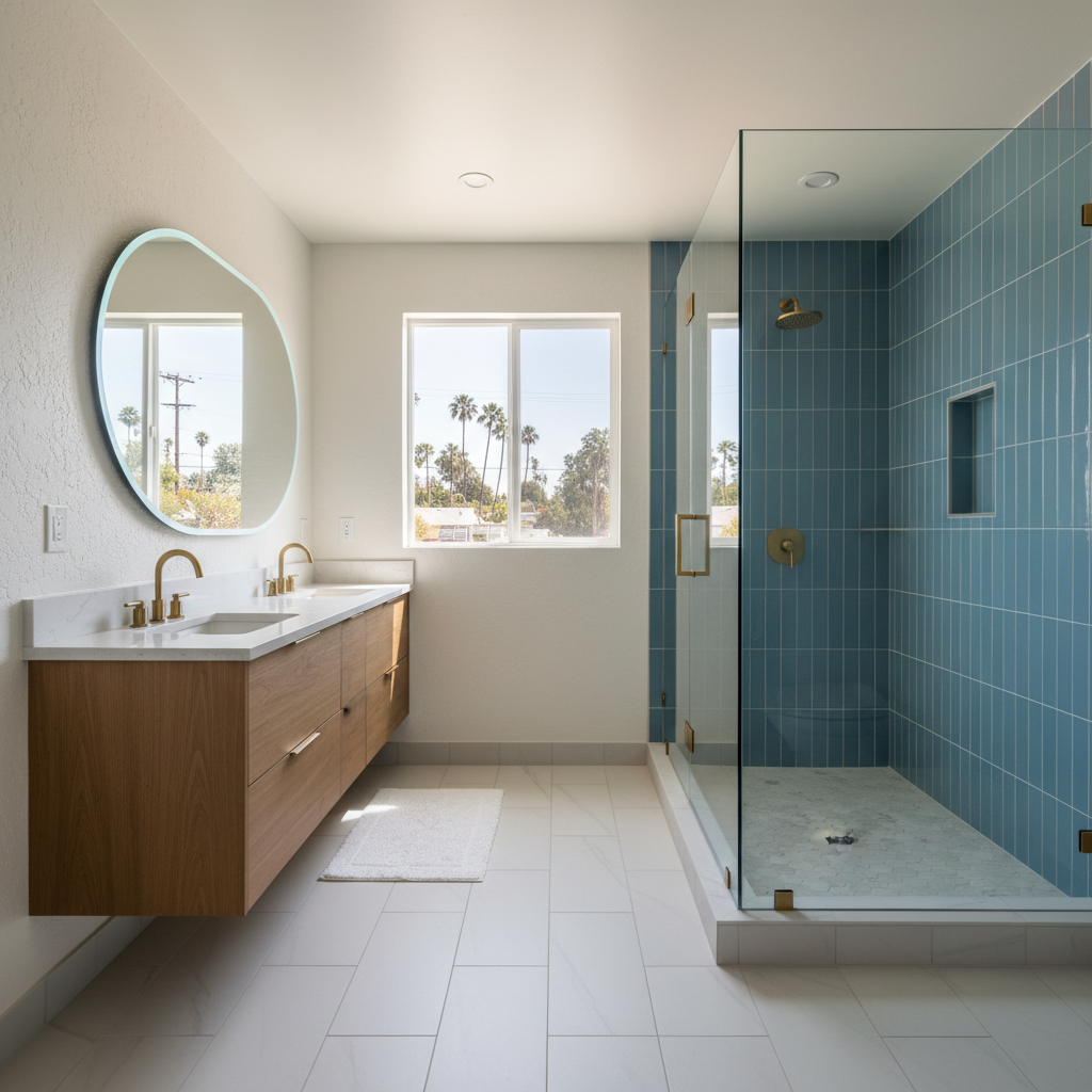 Completed tile and flooring installation work at a residential property in West Hollywood, CA