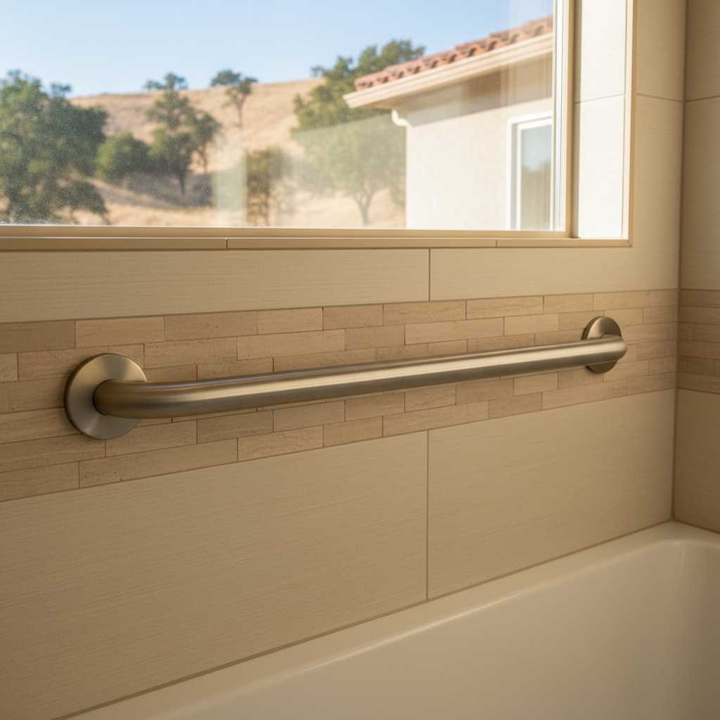 Completed handicap accessible bathrooms work at a residential property in Folsom, CA