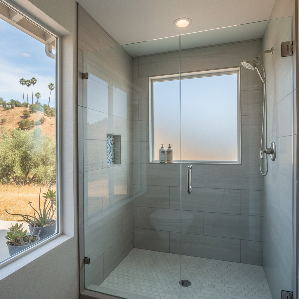 Completed shower replacement work at a residential property in Covina, CA