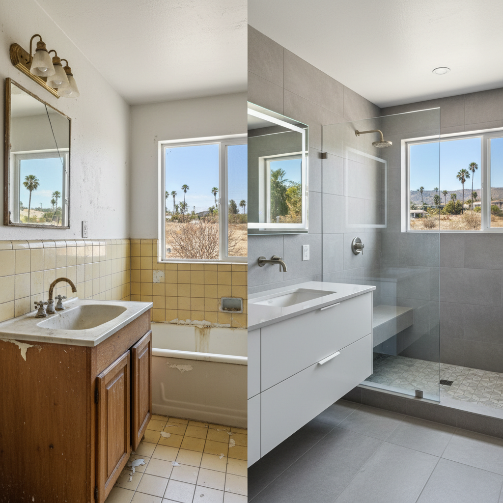Completed bathroom modernization work at a residential property in West Hollywood, CA