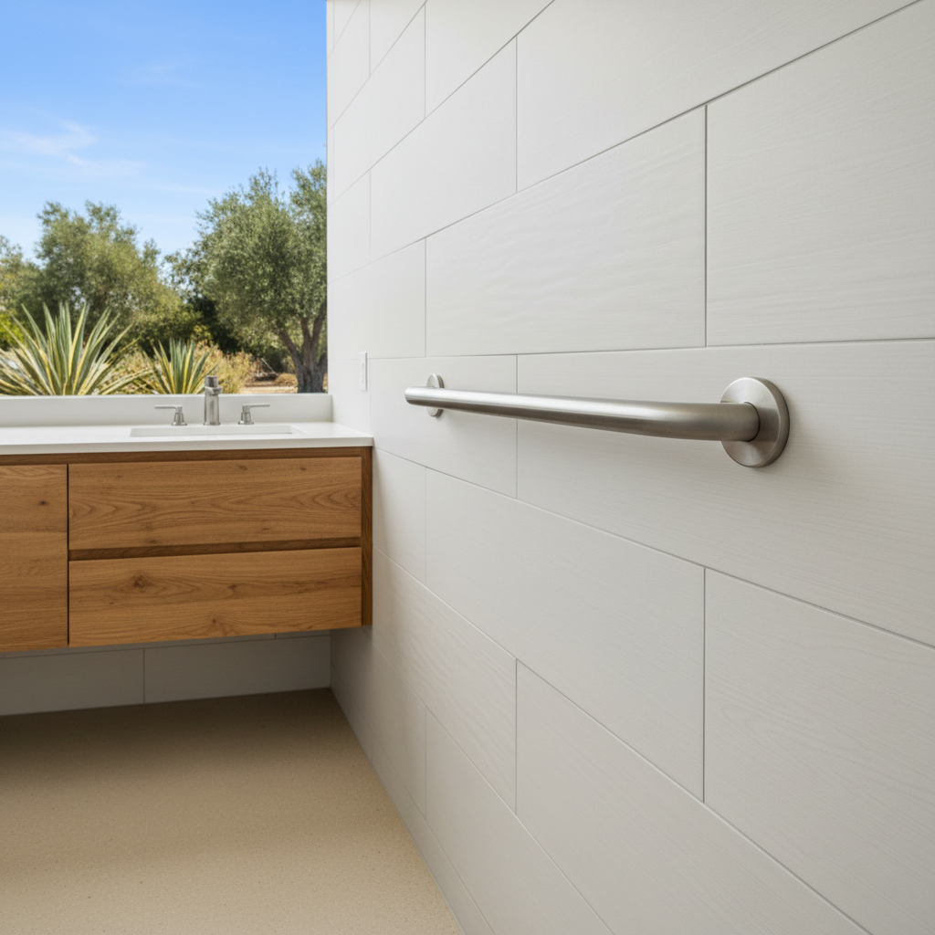 Completed handicap accessible bathrooms work at a residential property in West Hills, CA