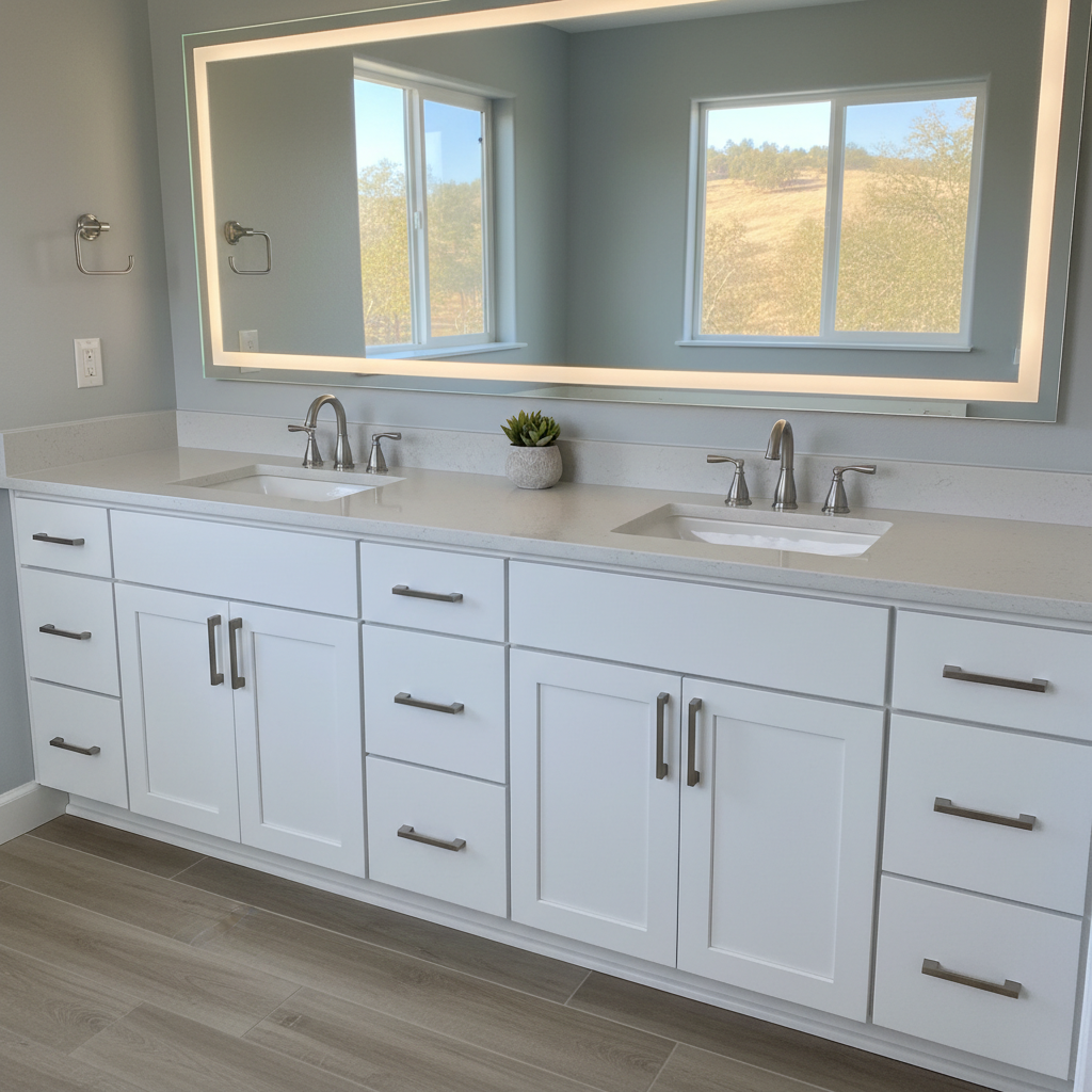 Completed vanity and sink installation work at a residential property in El Dorado Hills, CA