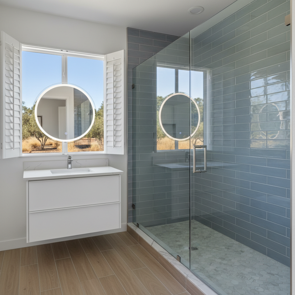 Completed tile and flooring installation work at a residential property in Roseville, CA