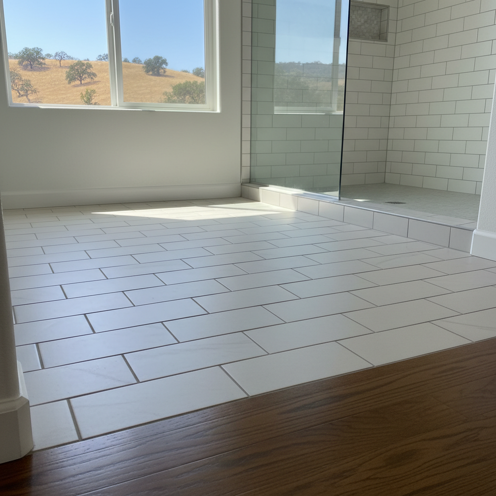 Completed tile and flooring installation work at a residential property in El Dorado Hills, CA