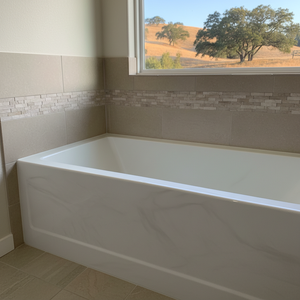 Completed bathtub replacement work at a residential property in El Dorado Hills, CA
