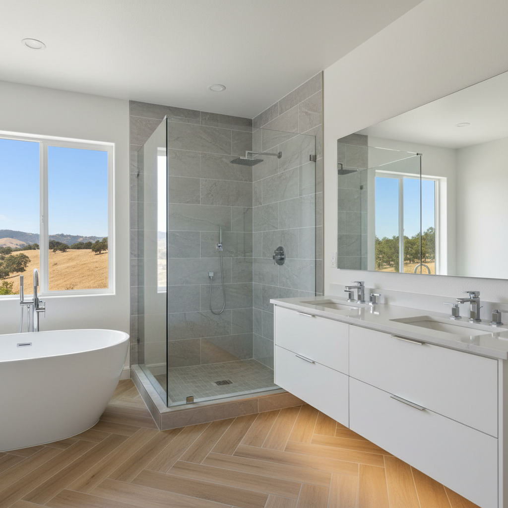 Completed bathroom expansion work at a residential property in El Dorado Hills, CA