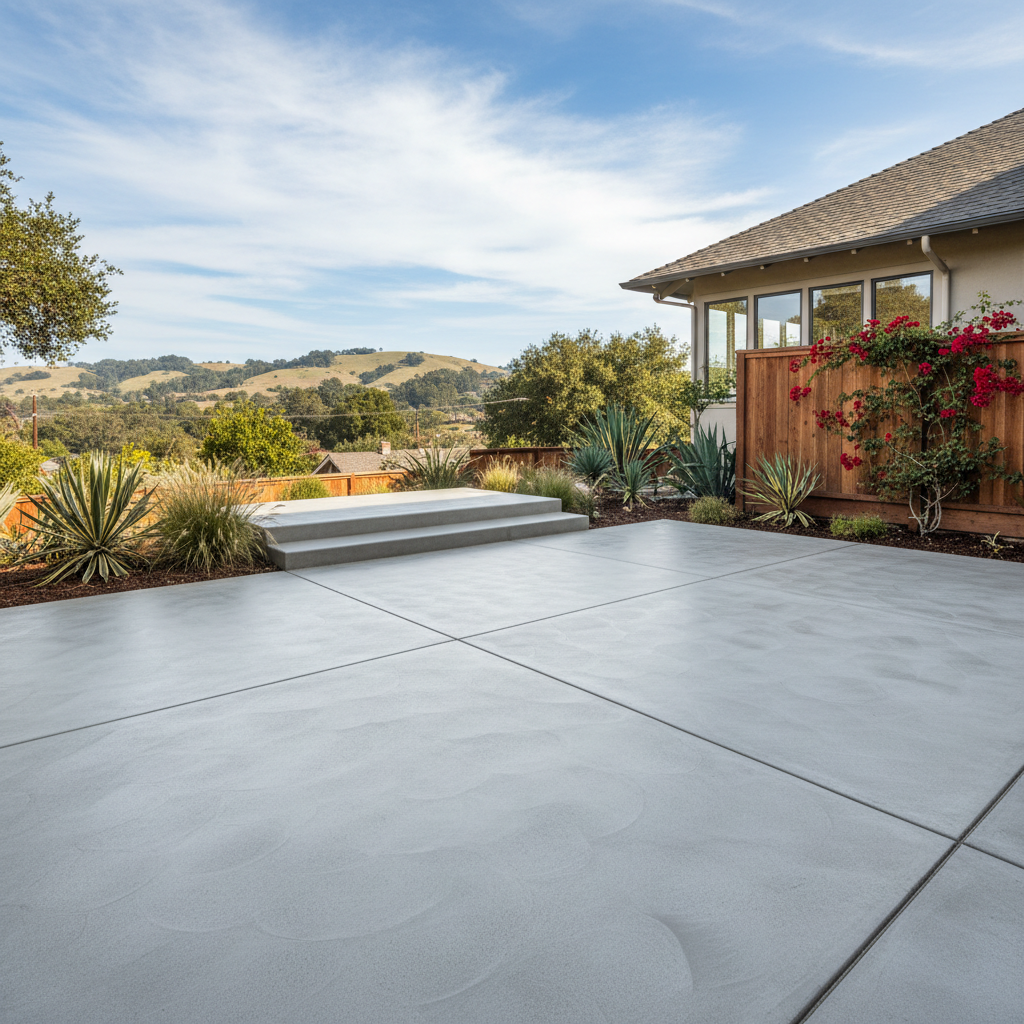 Completed concrete patios work at a residential property in San Francisco, CA