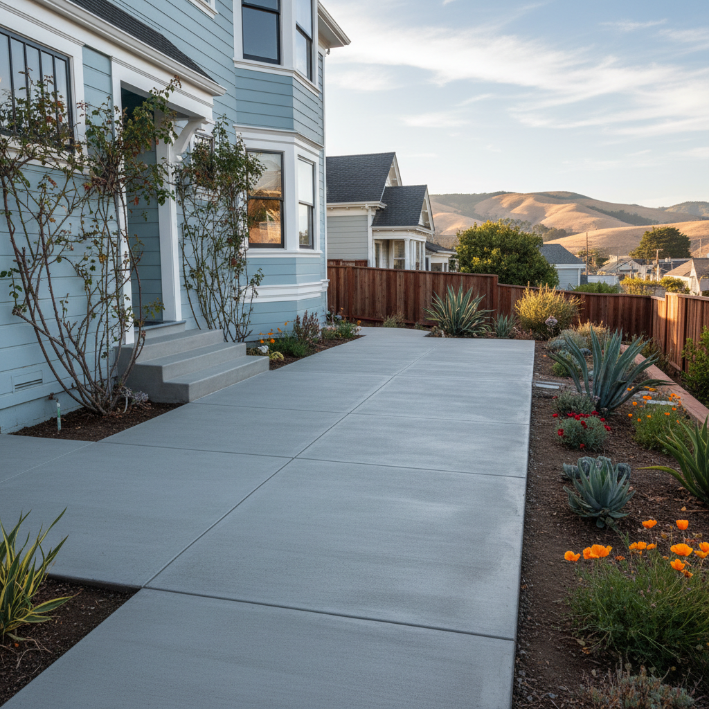 Completed concrete repair work at a residential property in San Francisco, CA