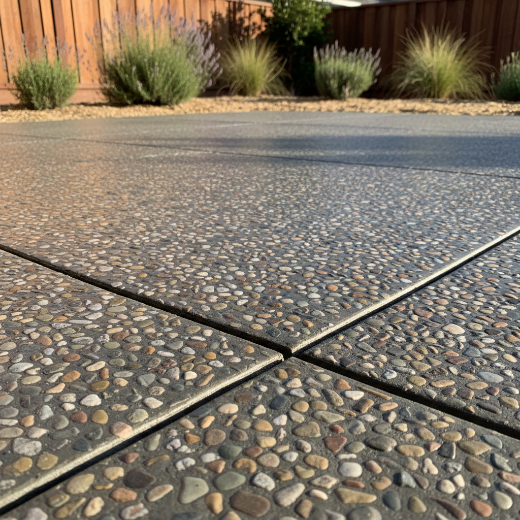 Completed decorative concrete work at a residential property in San Francisco, CA
