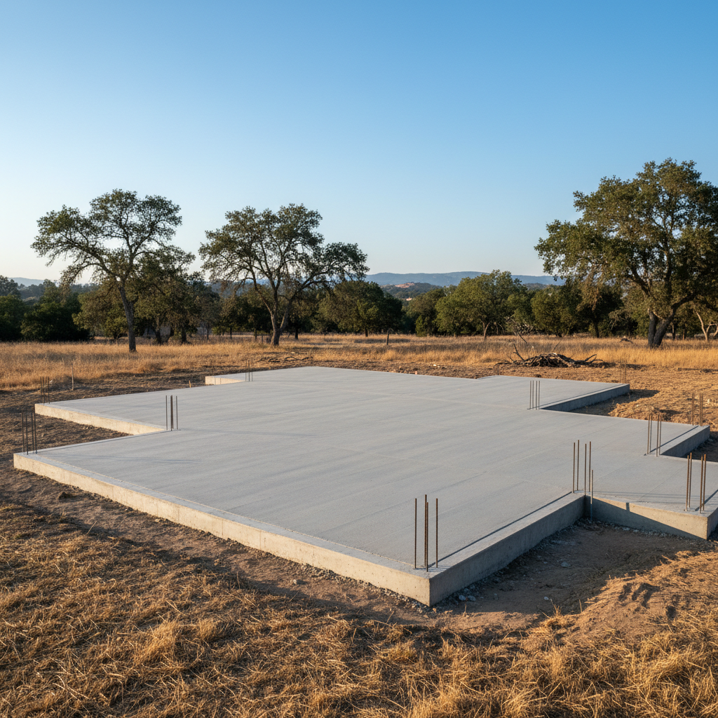 Completed concrete foundations work at a residential property in Stockton, CA