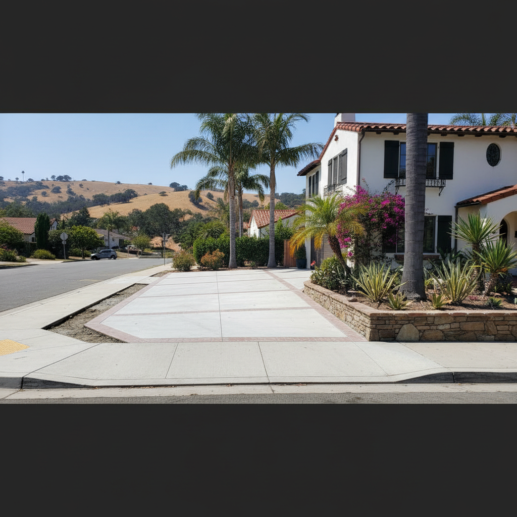 Completed concrete repair work at a residential property in Santa Barbara, CA