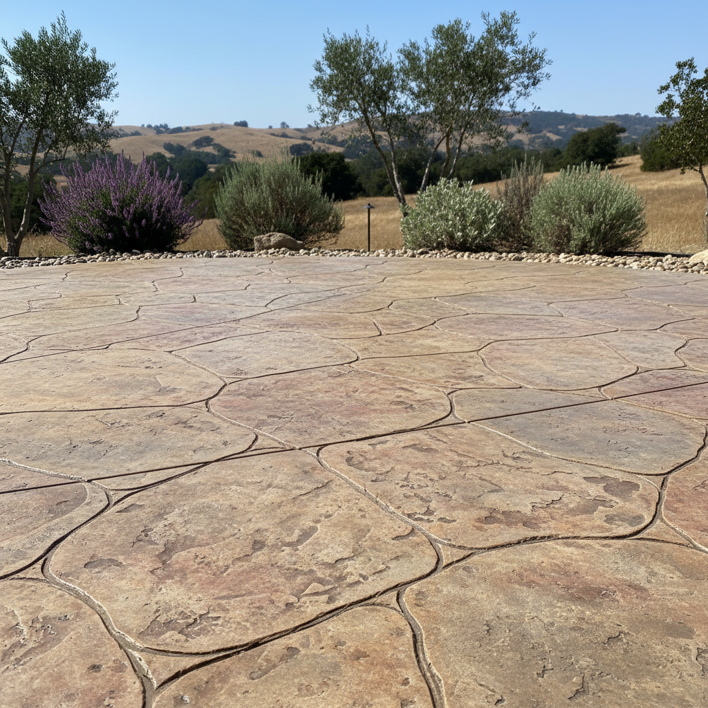Completed concrete patios work at a residential property in Ventura, CA