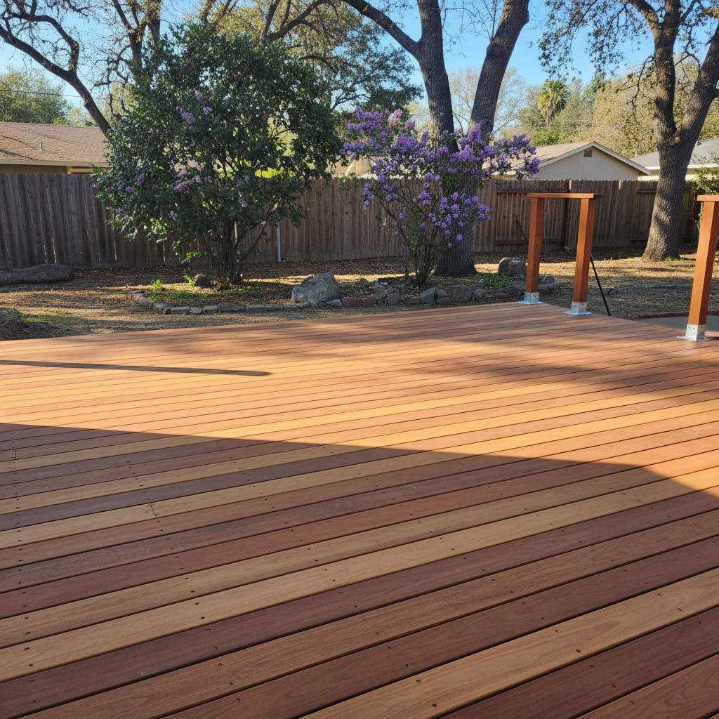 Completed deck repair work at a residential property in Chico, CA