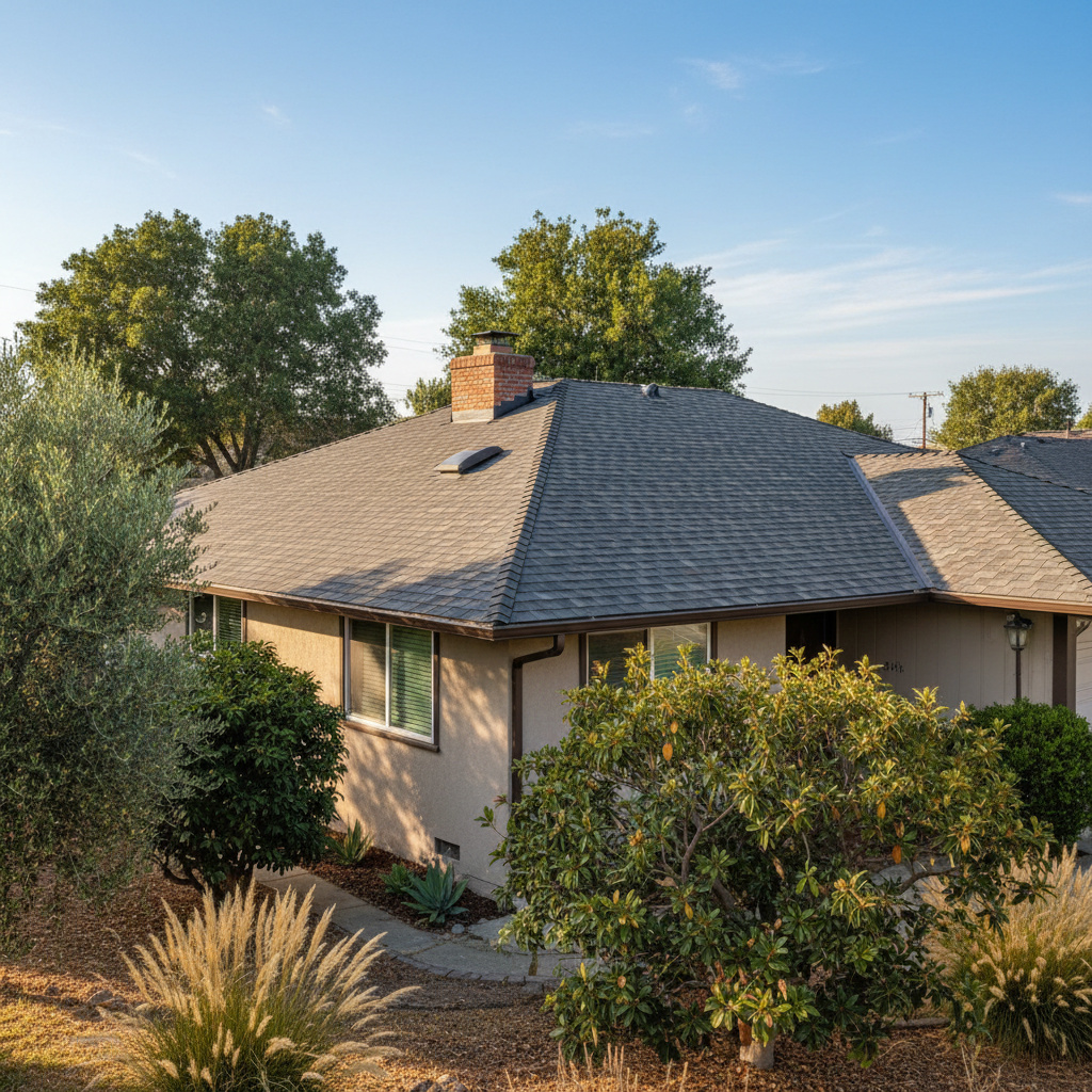 Completed roof replacement work at a residential property in Citrus Heights, CA