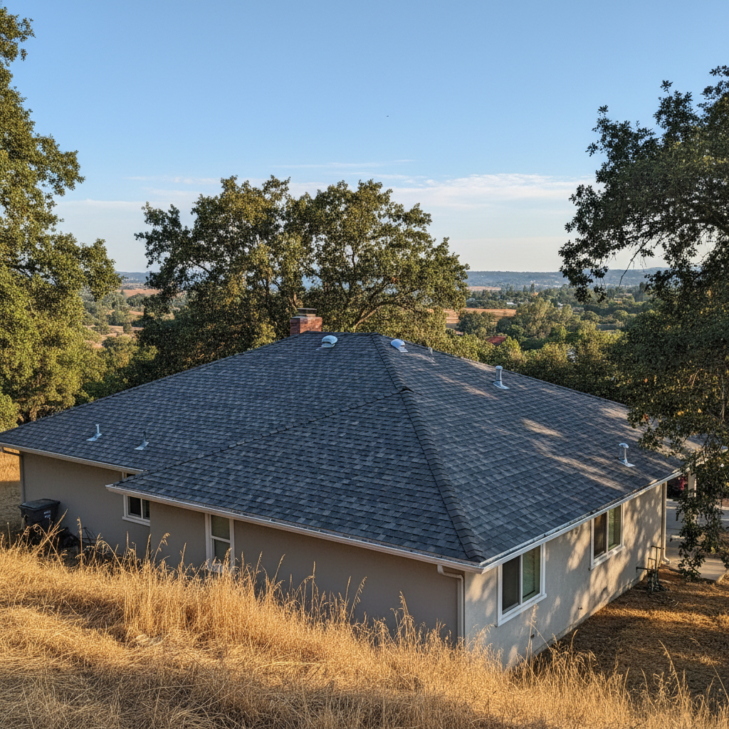 Completed roof repair work at a residential property in Citrus Heights, CA